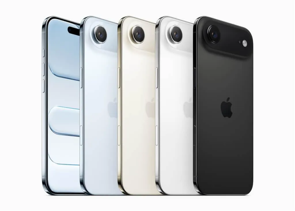 蘋果公司全新推出iPhone Air系列為蘋果史上最薄、最輕的iPhone機型。（圖取自蘋果官網apple.com）