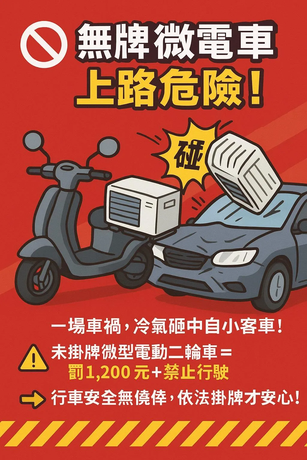 警方提醒駕駛勿存僥倖心理，車輛應依法掛牌再上路。（圖／警方提供）