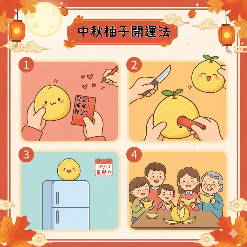 中秋柚子開運法。（圖／翻攝自塔羅牌老師艾菲爾臉書）