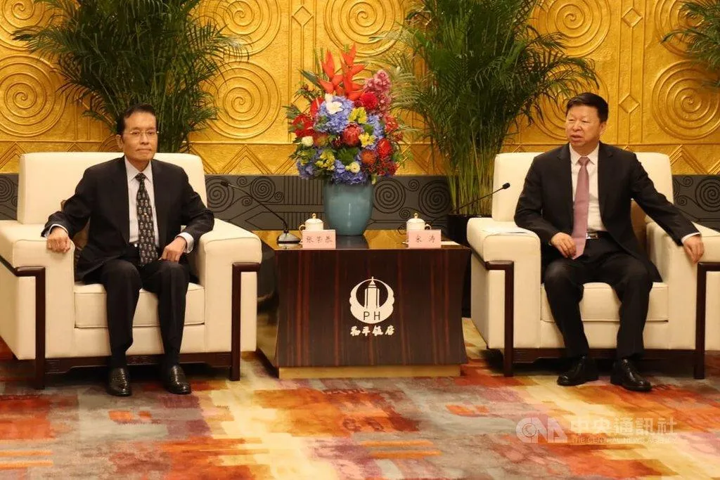 張榮恭、宋濤14日會面。（圖／中央社）