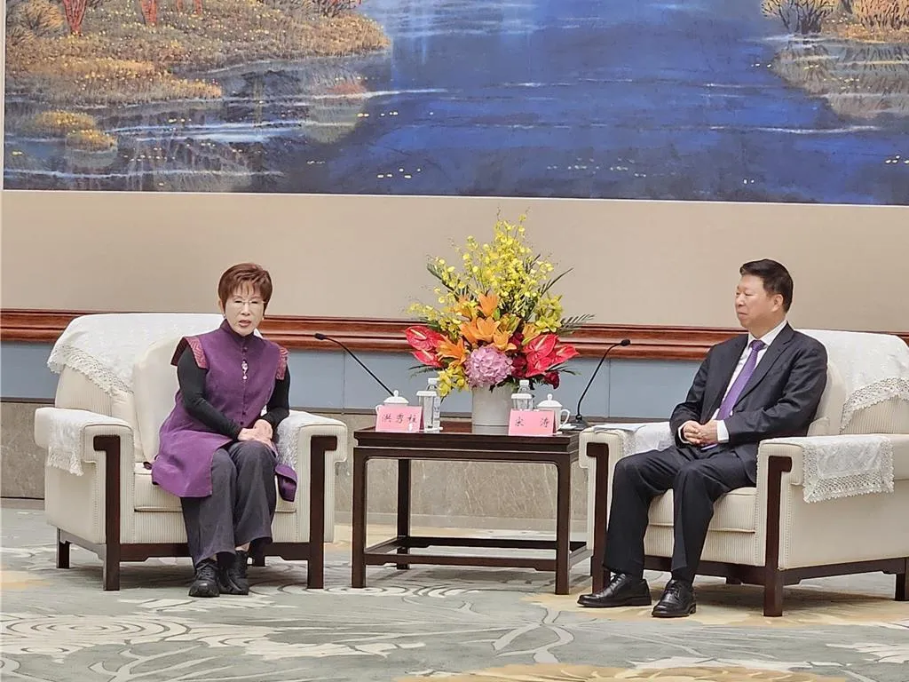 國民黨前主席洪秀柱和國台辦主任宋濤會面。(圖/中時提供)