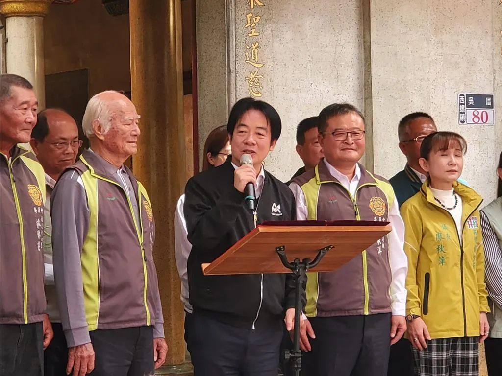 賴清德21日到西螺鎮朝興宮揭匾並致詞。（報系資料照）