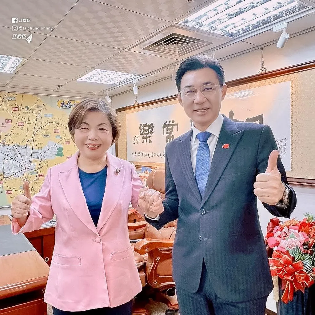初選結束後，江啟臣隨即拜會楊瓊瓔。（圖／翻攝江啟臣臉書）