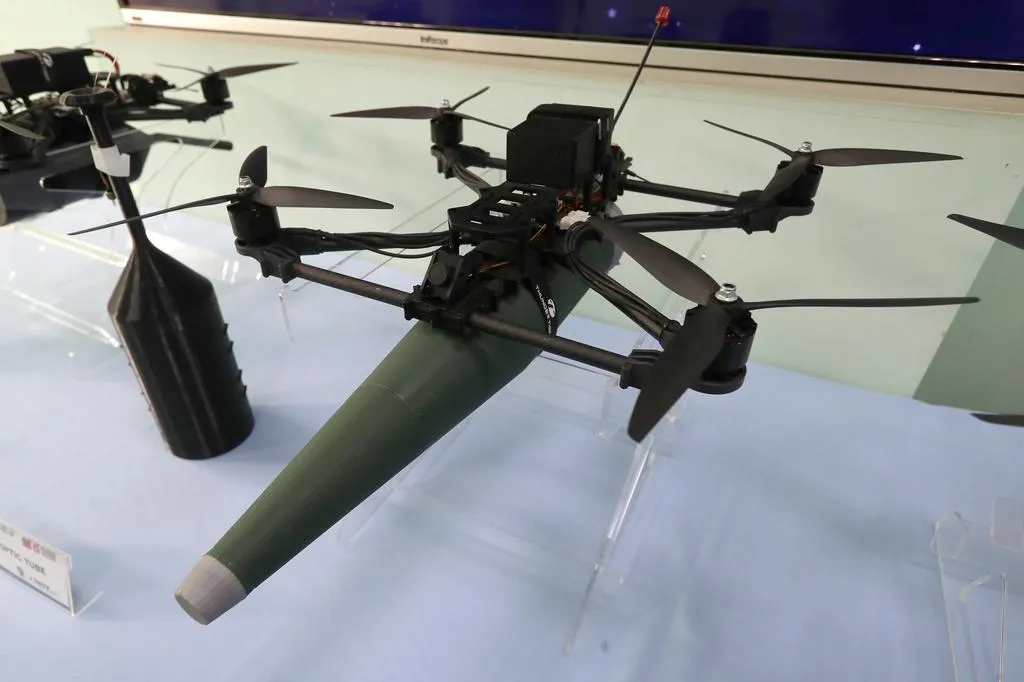 台中 雷虎集團一架10吋的OVERKILL(KILLER FPV)One Attack無人機。(資料照/美聯社)