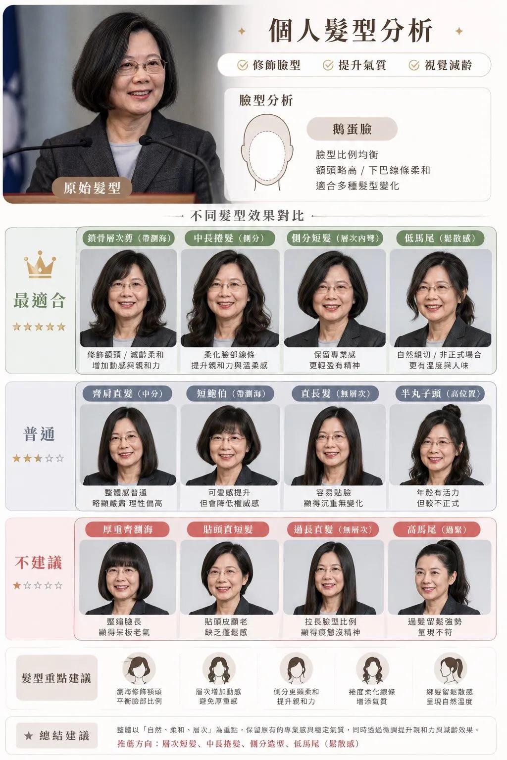 蔡英文也跟風玩起AI變髮。（圖／翻攝自蔡英文Threads）