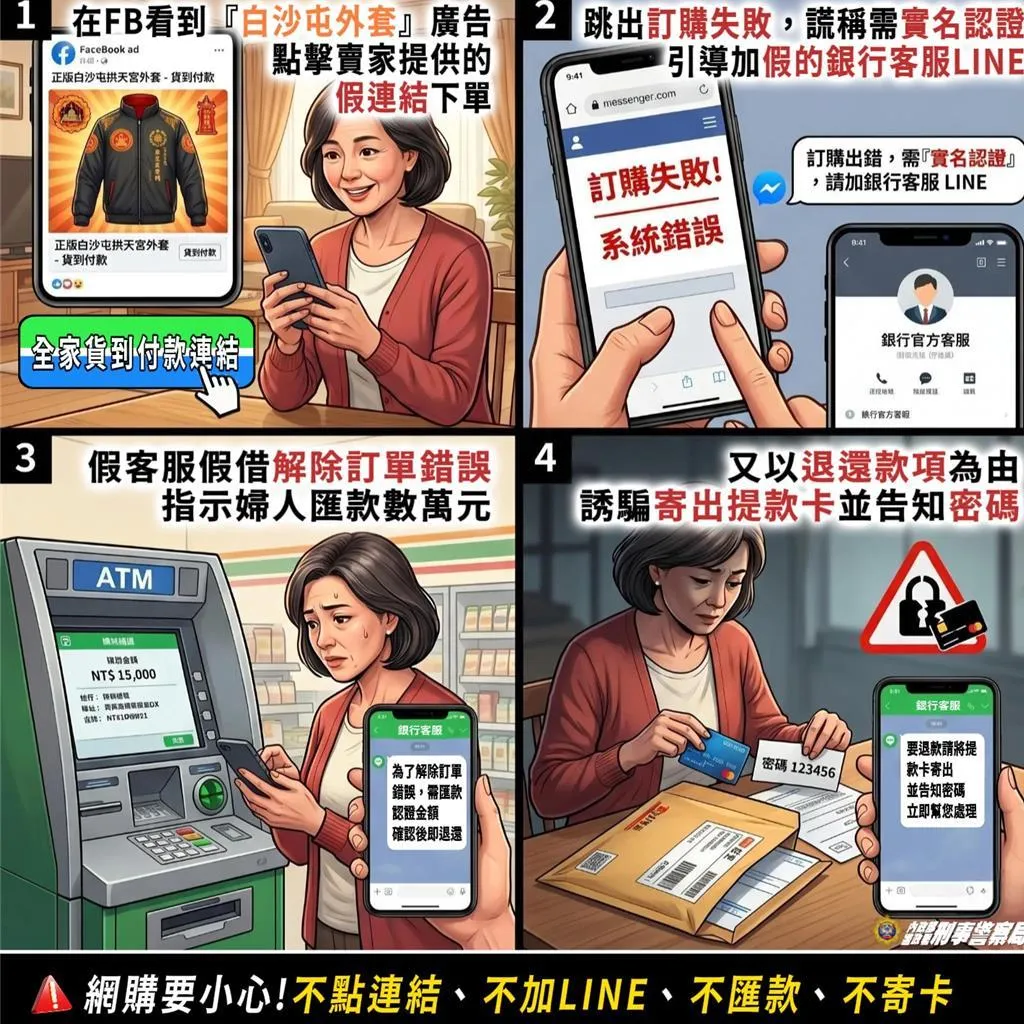 警方提醒網路購物詐騙手法。（圖／內政部刑事警察局提供）