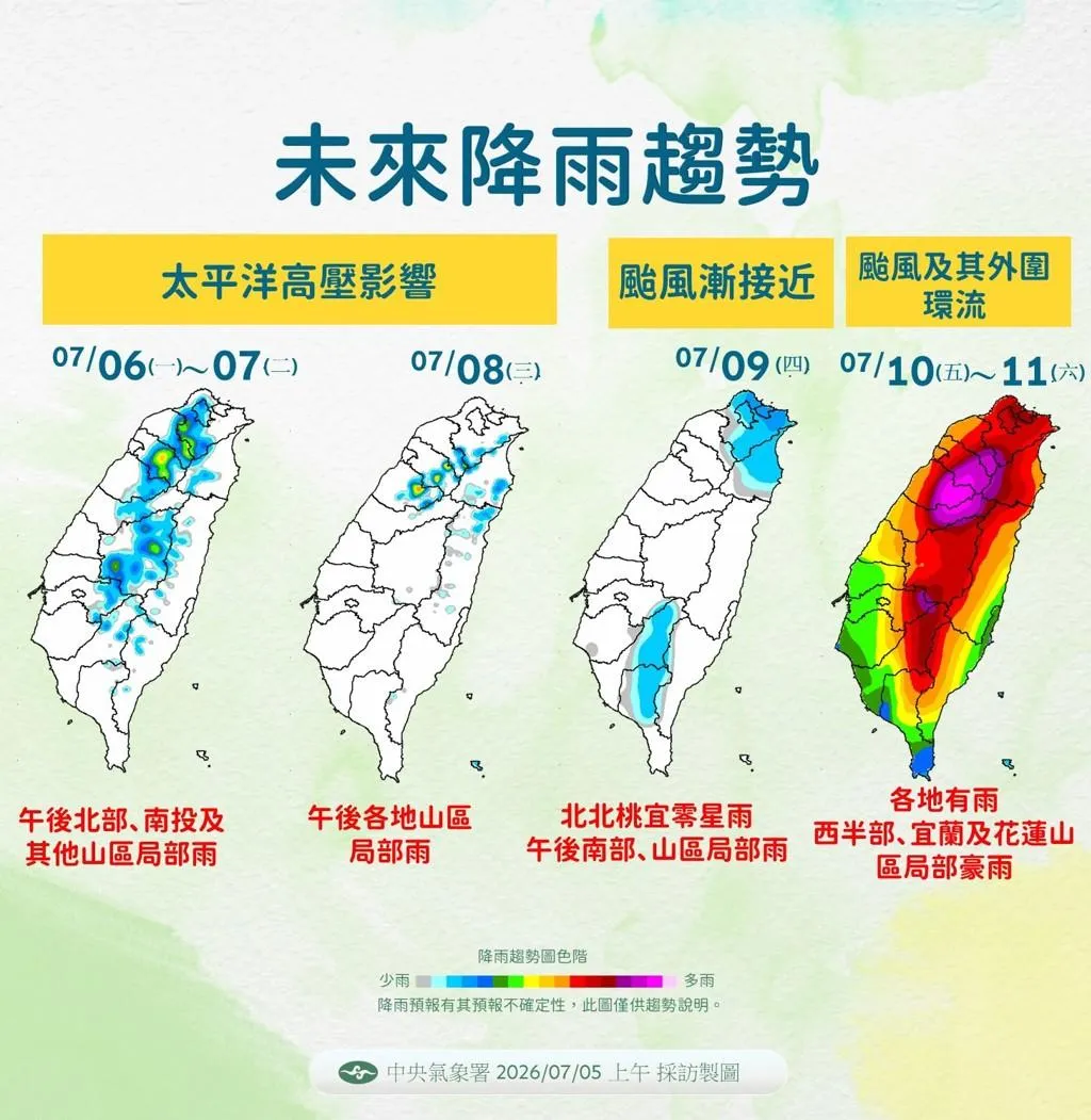 未來降雨趨勢。（圖／中央氣象署）