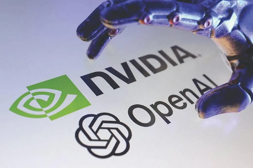 輝達計畫為OpenAI採購3,500億美元輝達晶片提供融資，讓「AI循環融資」恐人為推高AI需求與企業估值的疑慮升溫。（圖/路透）