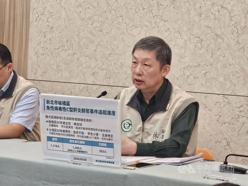衛福部疾管署發言人林明誠8日表示，新北診所C肝群聚案，至今尚有700多人未採檢，籲盡快篩檢，以利及早治療。(圖/中央社)