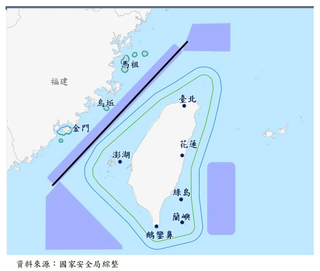 2026年1至3月解放軍「聯合戰備警巡」擾台空域。(圖/截自國安局報告)