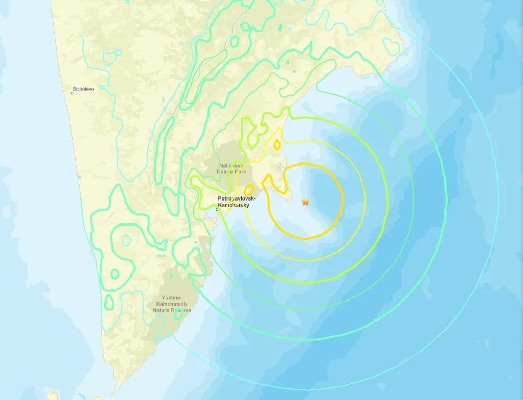 13日俄羅斯堪察加半島再傳規模7.4地震。(圖/翻攝自USGS)