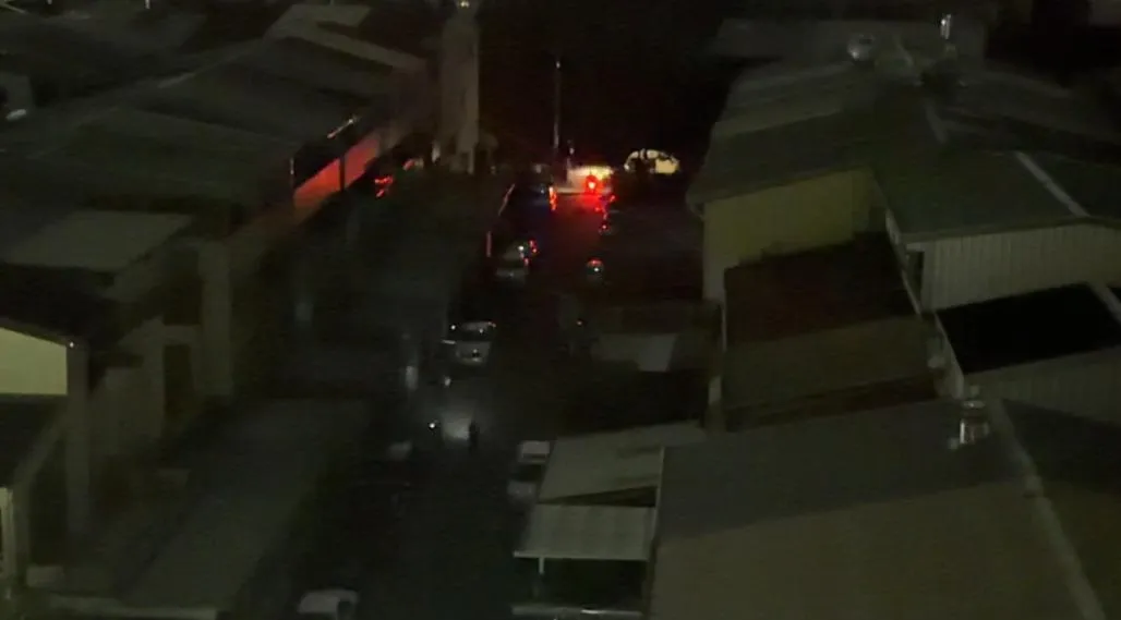 台中市北屯區於29日晚間無預警發生大規模停電。(圖/翻攝畫面)