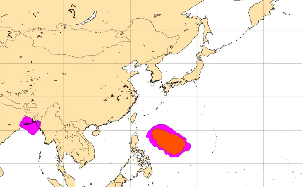吳聖宇指出，下週後半可能有熱帶擾動經過菲律賓。（圖／翻攝自ECMWF）
