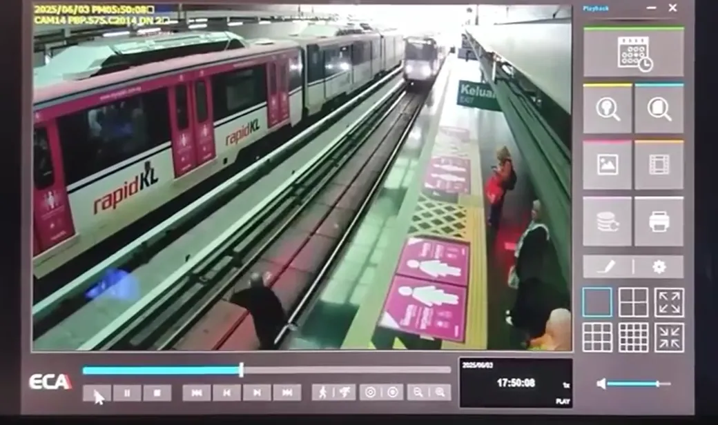 台男在馬來西亞落軌亡。（圖／翻攝自影片分享網站Dailymotion）