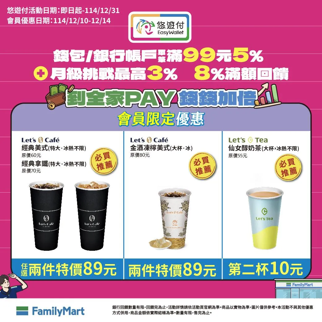飲品優惠。（圖／全家提供）