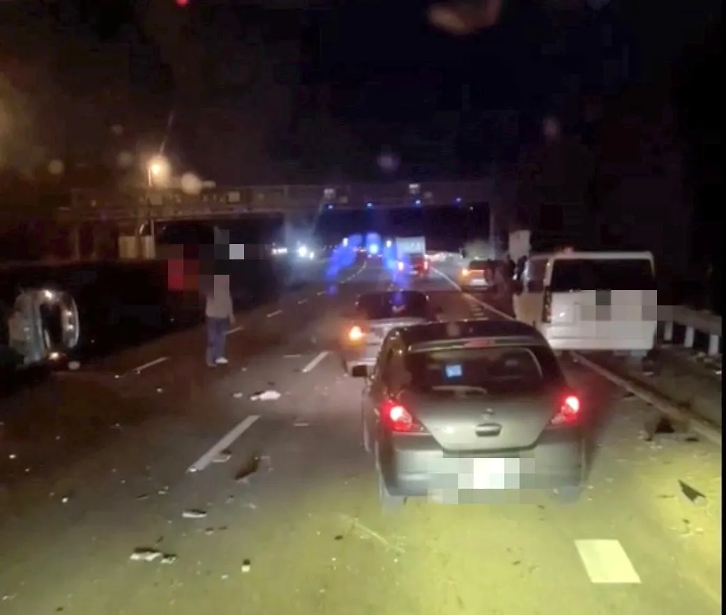 車禍現場。(圖/台南道路救援張家班群友提供)