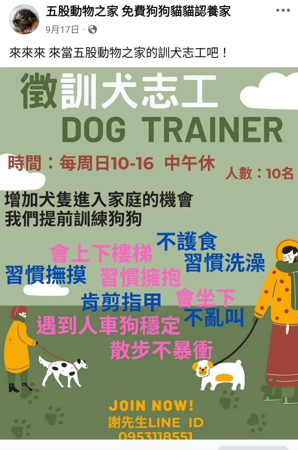 五股動物之家徵求訓犬志工。（圖／新北市政府）