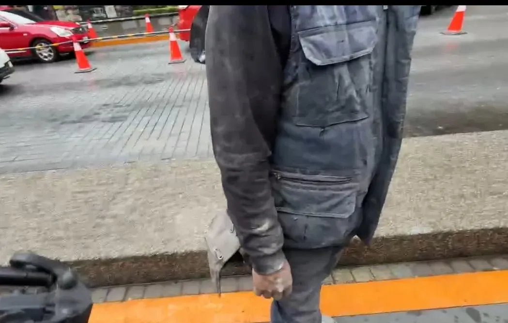 施工人員受訪表示當時正在拆除、打石作業,不知為何會發生氣爆。(圖/中天新聞)