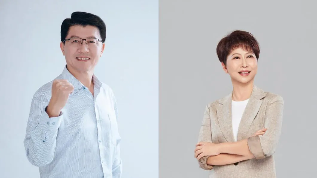 國民黨台南市長參選人謝龍介、民進黨台南市長參選人陳亭妃。（合成圖／謝龍介、陳亭妃臉書）