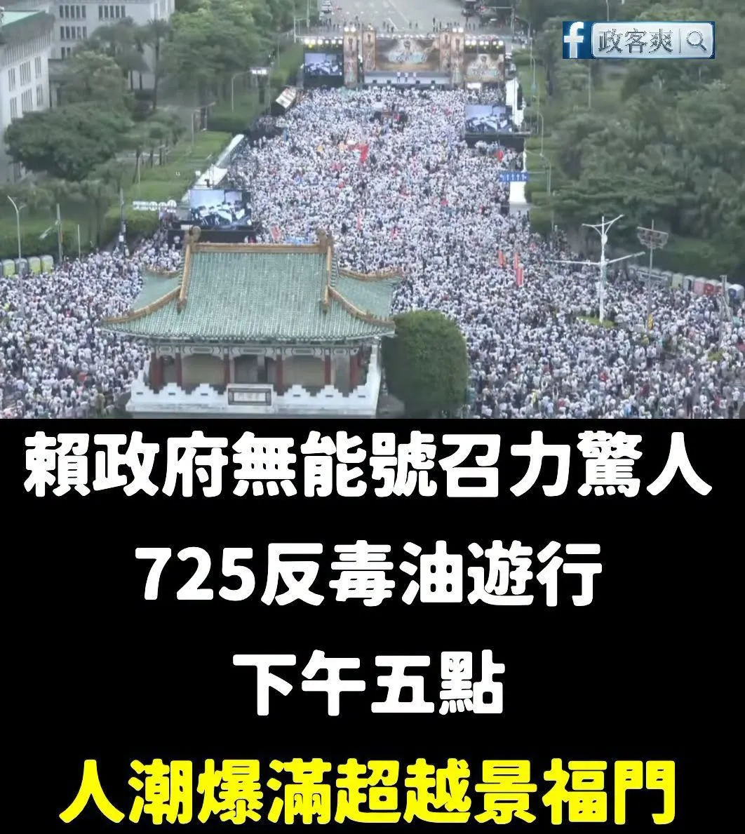 725凱道現場空拍照。（圖／翻攝「政客爽」臉書粉專）