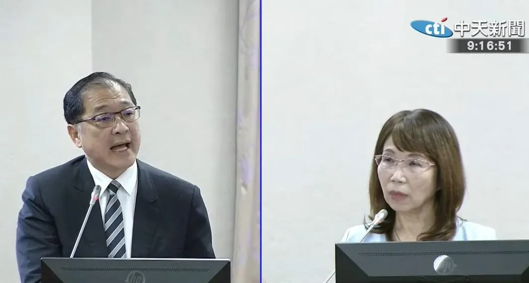 民眾黨立委陳昭姿質詢鄭銘謙30元查賄標準是否調整。（圖／中天新聞）