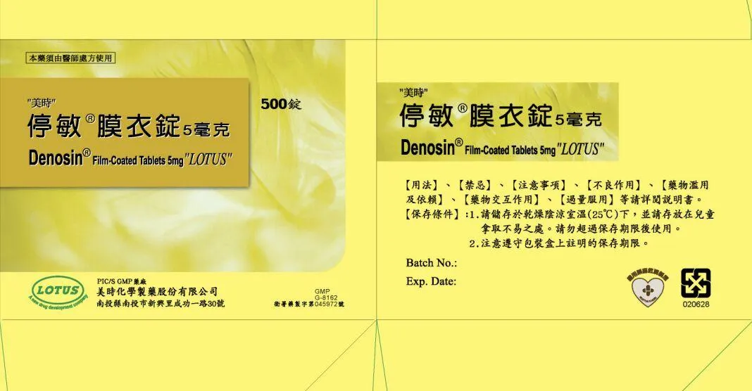 「停敏膜衣錠5毫克」為常見的抗過敏處方用藥，2024年健保用量高達1233萬2008錠。（圖／食藥署）
