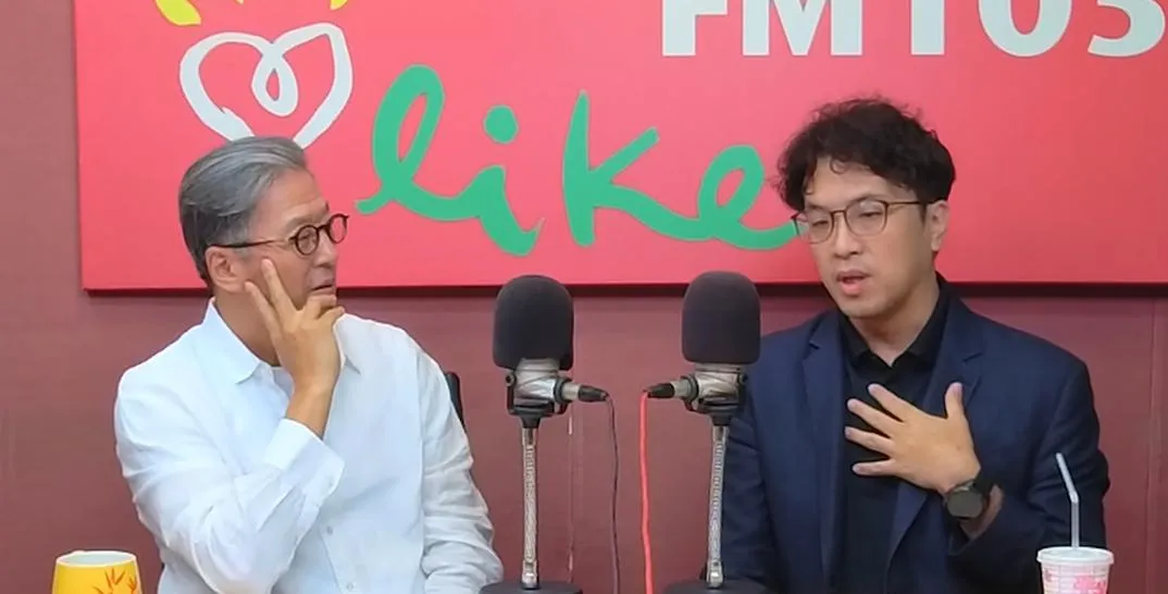 王偉忠日前在節目中專訪民進黨台北市長參選人沈伯洋，掀起大量討論。（圖／翻攝YouTube 中廣流行網 i like radio）