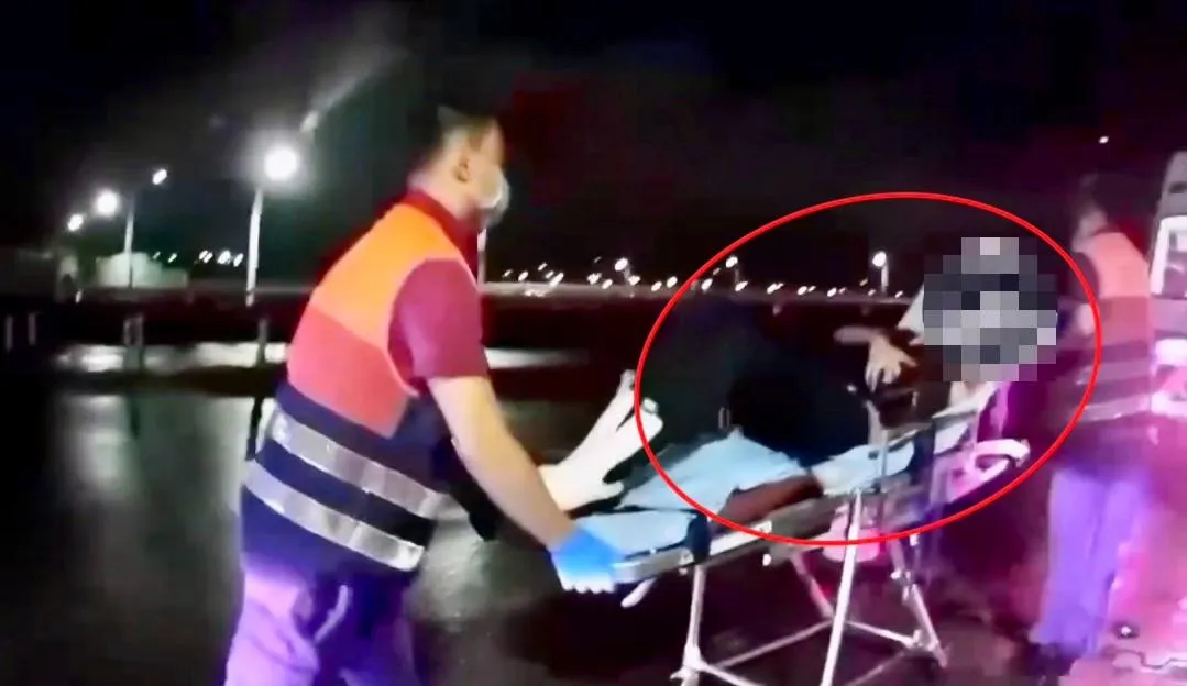 女子遭男友毆打流鼻血又跳車受傷送醫治療。（圖／翻攝畫面）