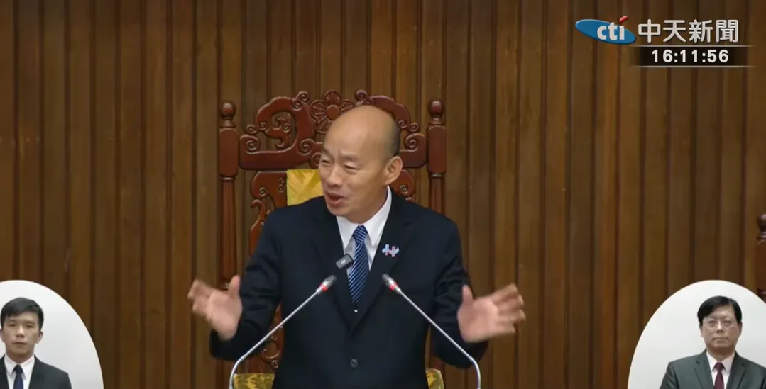 卓榮泰、張啓楷火爆互槓，韓國瑜宣布時間暫停。