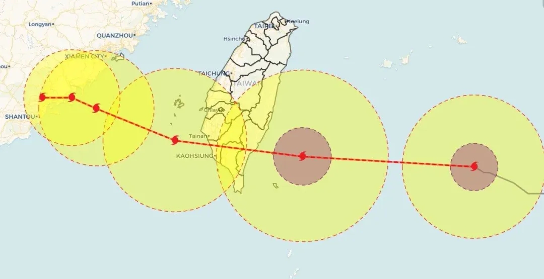 海葵颱風路徑變化多端,一路從從琉球南修到台東。(圖/翻攝自彭啟明臉書)