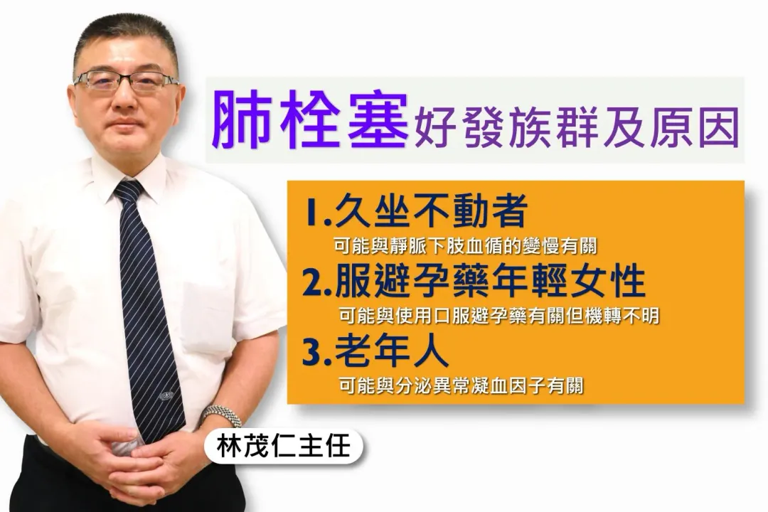 引發「肺栓塞」的高危險因素，除了「經濟艙症候群」外，還有肥胖、抽菸、近期曾接受下肢骨科手術且卧床時間過長等。（圖／台中慈濟醫院提供）