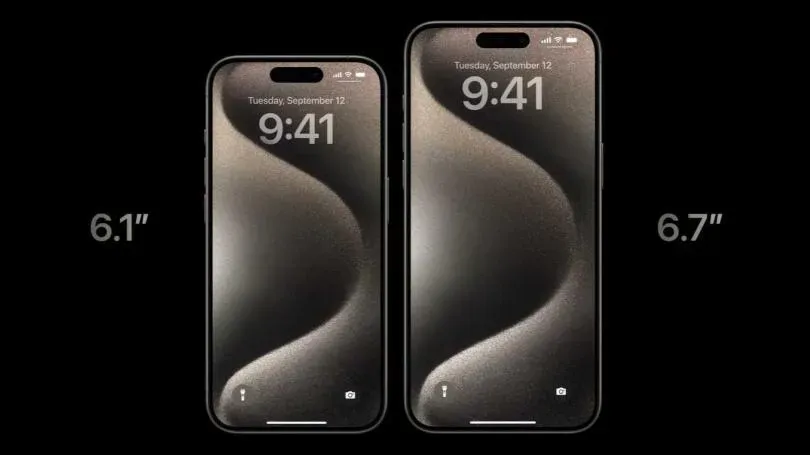 iPhone 15 Pro的螢幕尺寸達到6.1英寸,iPhone 15 Pro Max的螢幕尺寸則達到6.7英吋。(圖/翻攝自YouTube)
