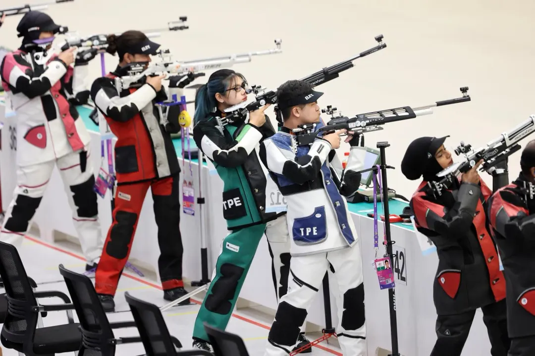上屆亞運男女混合團體10公尺空氣步槍金牌組合呂紹全和林穎欣在本屆賽事止步於資格賽。(圖/中華奧會提供)