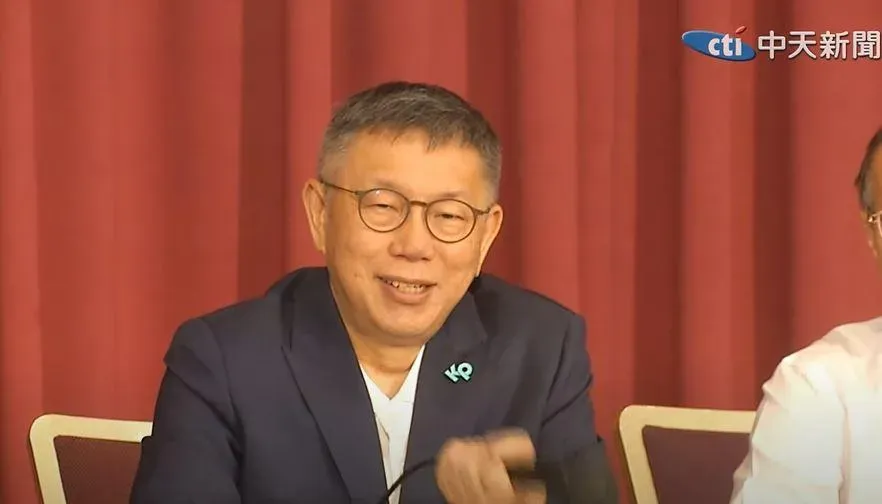 媒體詢問教育政策經費來源,柯文哲回應「稅金」。(圖/中天新聞)