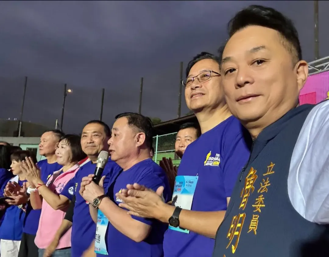 侯友宜表示自己將從桃園跑進總統府。（圖／翻攝自立委魯明哲臉書）