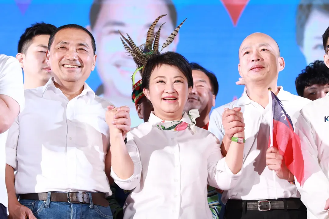 左起侯友宜、盧秀燕、韓國瑜10月4將合體幫江啟臣站台(資料照片)