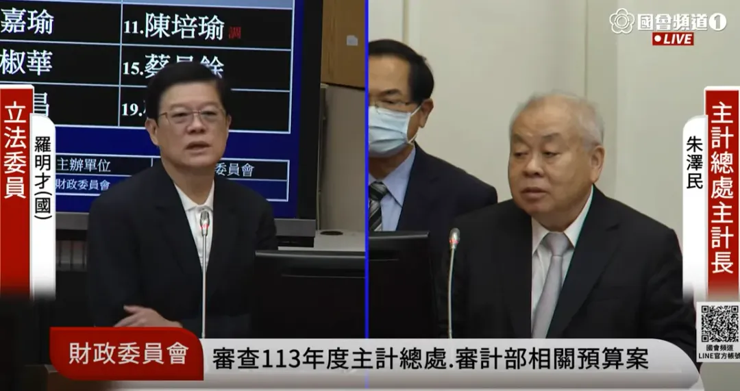 羅明才針對物價議題質詢主計長朱澤民。(圖/翻攝國會頻道)