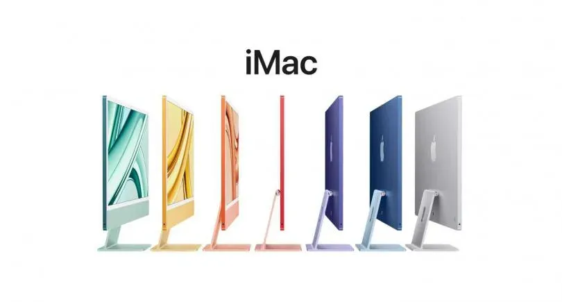 7種顏色的全新iMac。(圖/翻攝自蘋果官網)