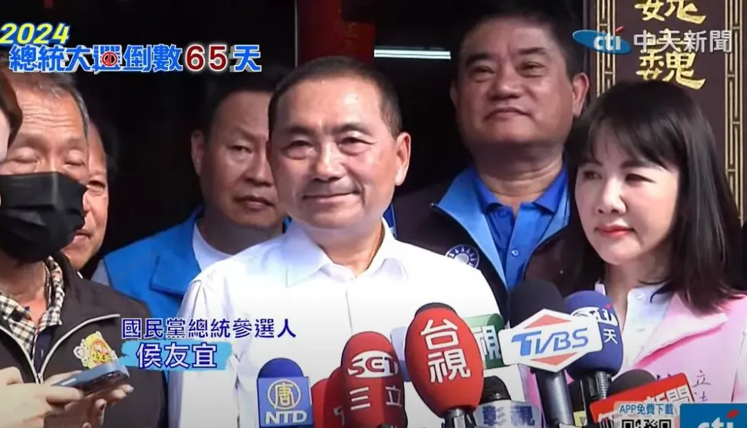國民黨總統參選人侯友宜目前在多份民調中排名第二。(圖/中天新聞)