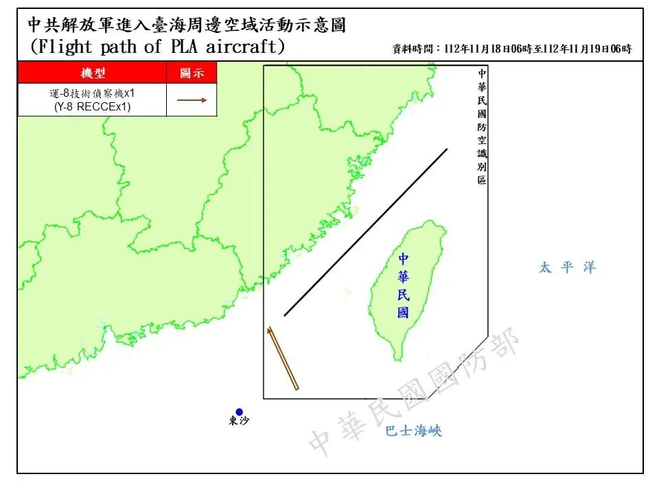 臺海周邊海、空域活動示意圖(圖/國防部提供)