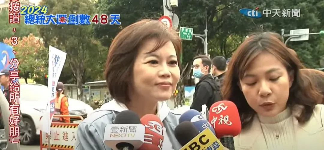 游淑慧在會前接受訪問。(圖/中天新聞)