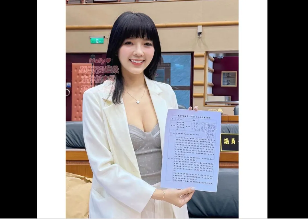 網紅「小商人」2022年曾成功將電競直播主Molly翎熹，改名「顏色不分藍綠支持性專區顏色田慎節」（圖）當選嘉義市議員。（圖／Molly翎熹臉書）