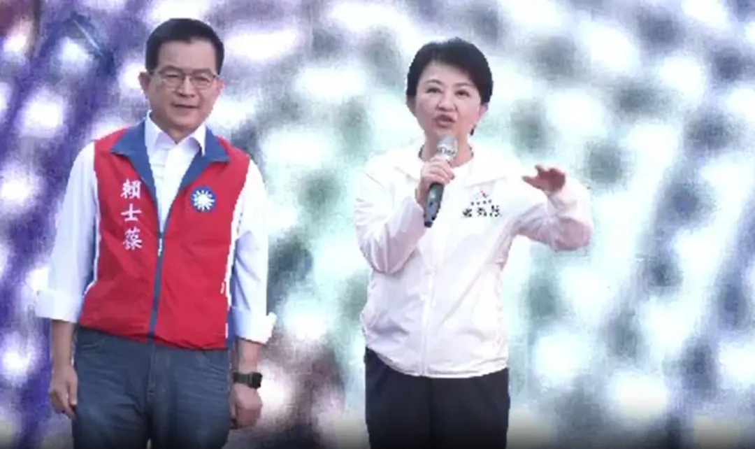 盧秀燕稱讚賴士葆是敢講的立委,而且「講到嗓子都啞了」。(圖/中天新聞)