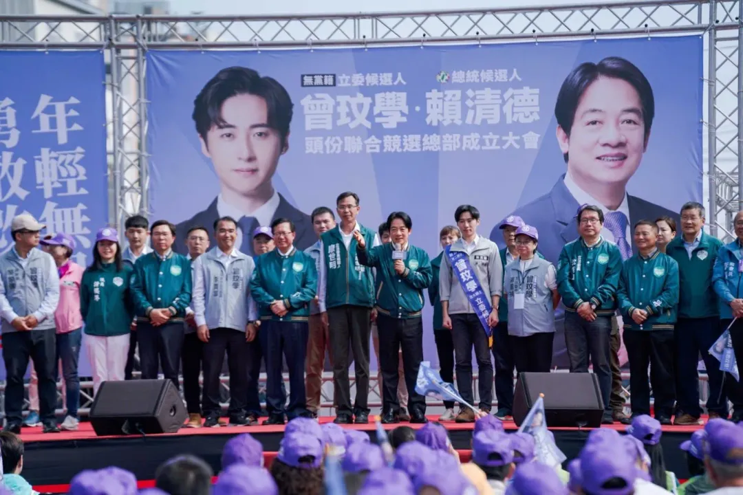 賴清德為曾玟學站台。（圖/賴清德競辦提供）