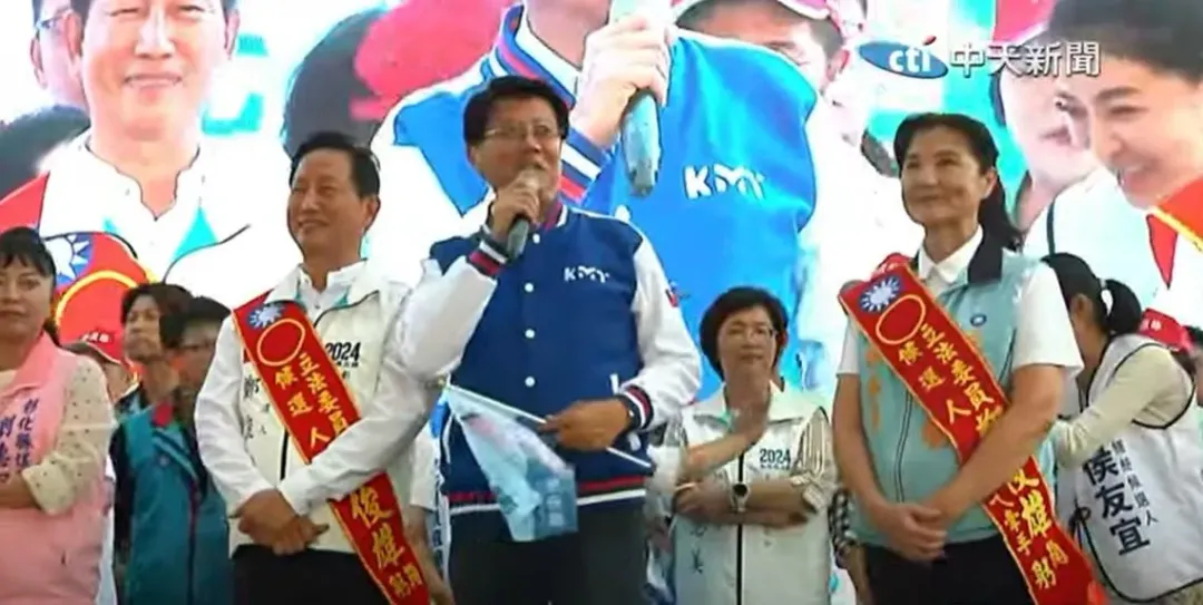謝龍介今日幫黨籍立委參選人鄭俊雄站台。(圖/中天新聞)