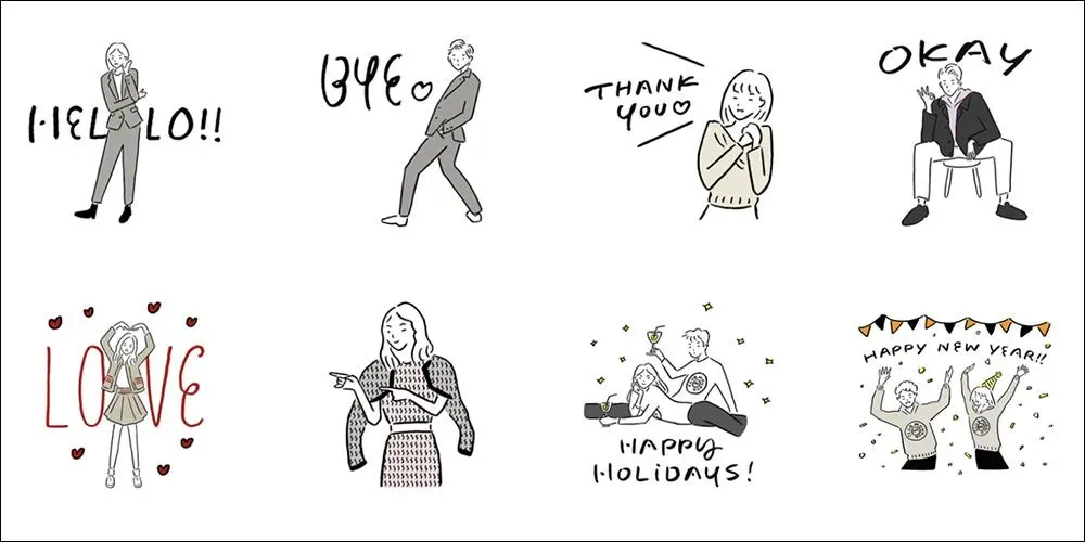 CLUB MONACO × WHOSMiNG 限定貼圖。(圖/取自LINE)