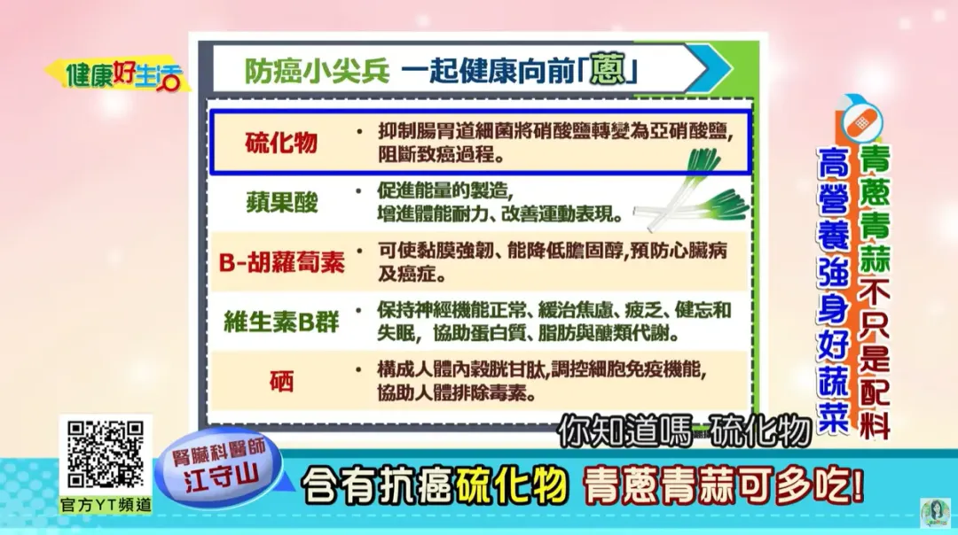 蔥富含的營養成分。(圖/《健康好生活》)