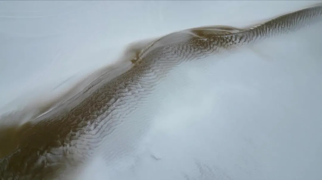大陸最大沙漠「塔克拉瑪干沙漠」迎來今冬首場降雪。(圖/新華社)