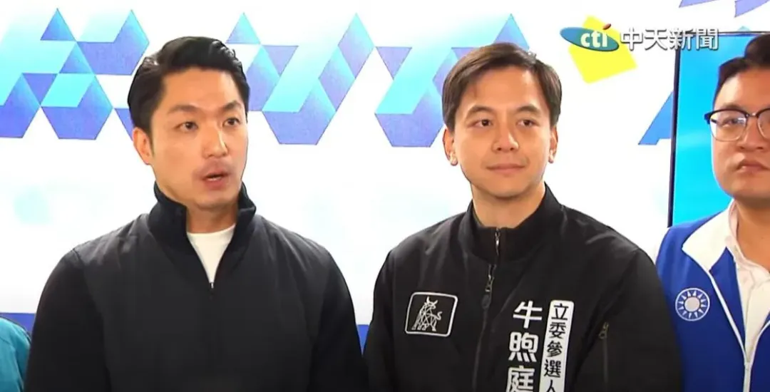蔣萬安在過程中逗趣地說「第一次遇到比我帥的參選人！」（圖／中天新聞）