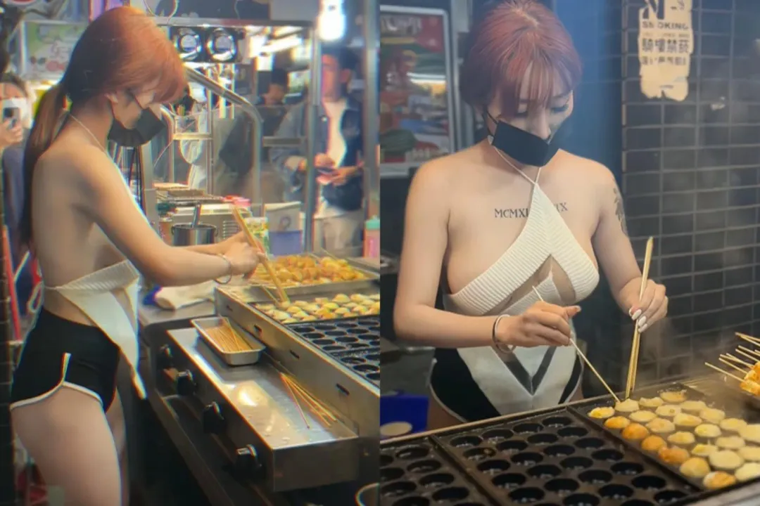 韶瑄頂著寒風烤鳥蛋露豪乳見客。(圖/翻攝自韶瑄IG)